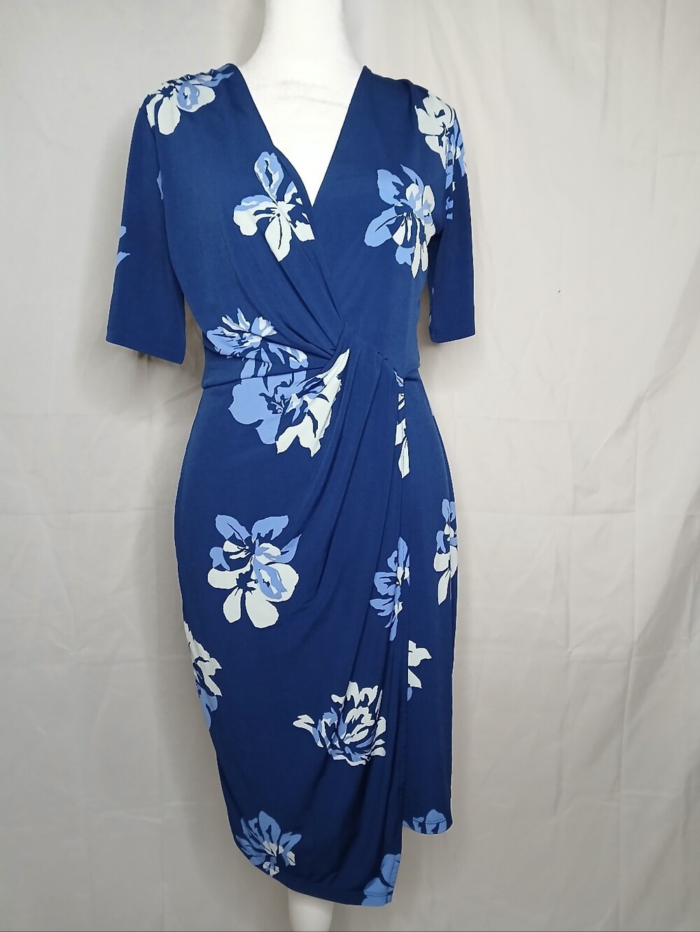 Blue with floral Banana Republic Midi Dress